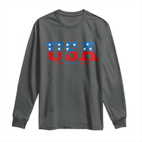 USA Patriotic Long Sleeve Shirt Red White Blue Stars