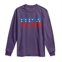 USA Patriotic Long Sleeve Shirt Red White Blue Stars