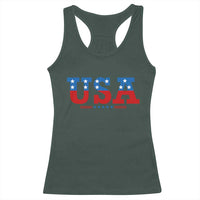 USA Patriotic Racerback Tank Top Red White Blue Stars