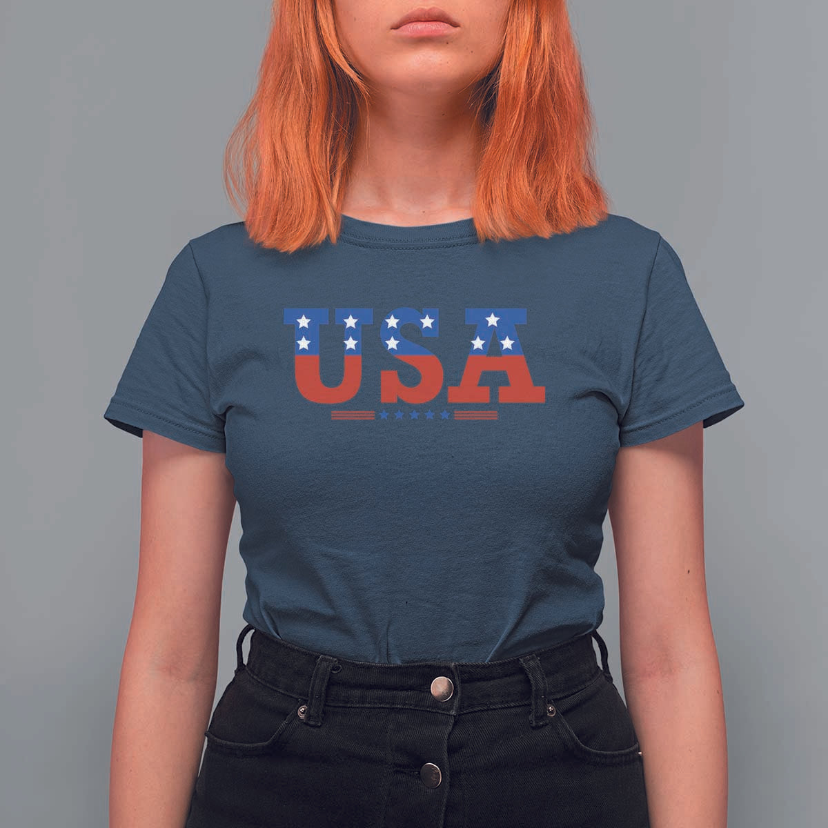 USA Patriotic T Shirt For Women Red White Blue Stars