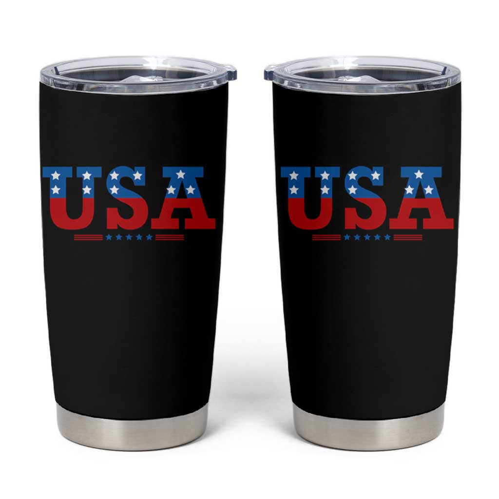 USA Patriotic Tumbler Cup Red White Blue Stars