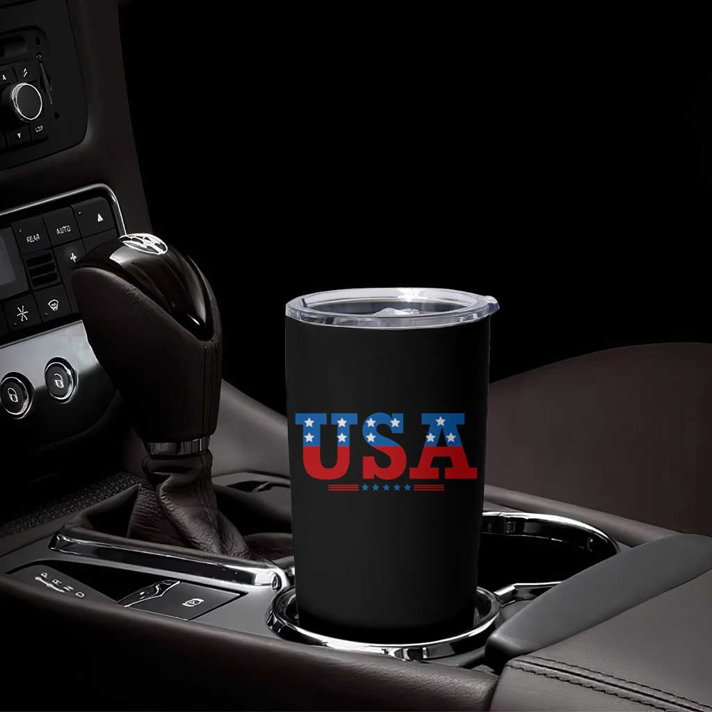 USA Patriotic Tumbler Cup Red White Blue Stars