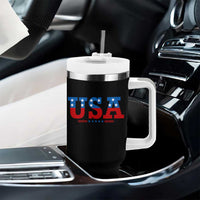 USA Patriotic Tumbler With Handle Red White Blue Stars