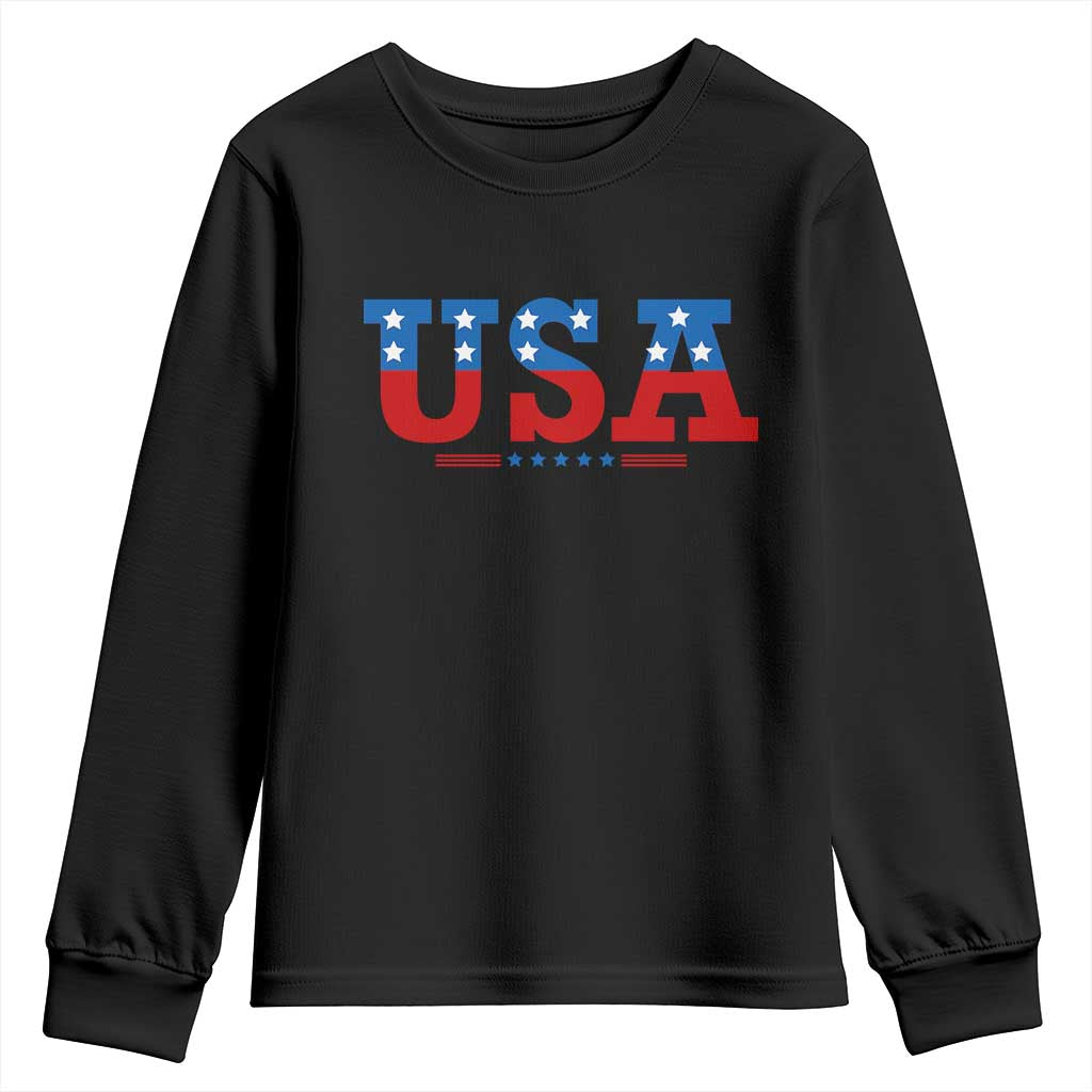 USA Patriotic Youth Sweatshirt Red White Blue Stars