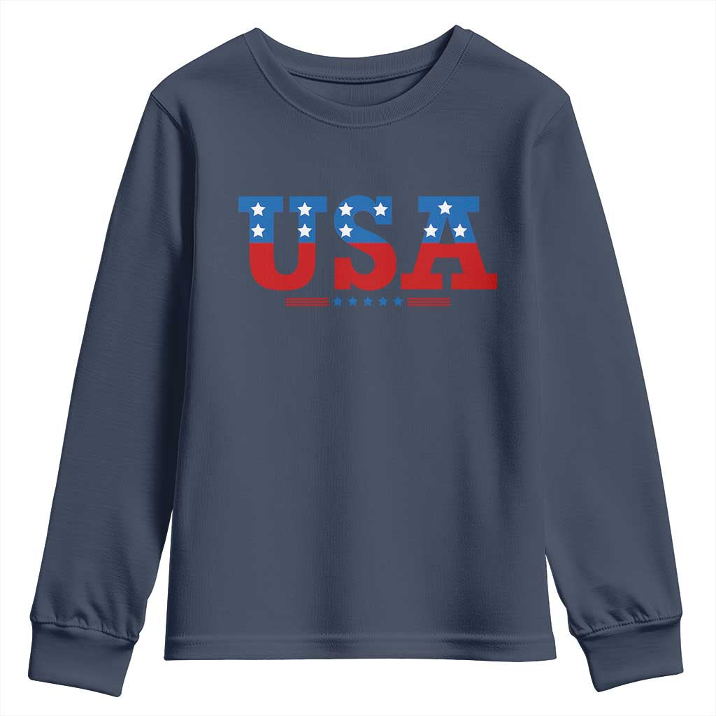 USA Patriotic Youth Sweatshirt Red White Blue Stars
