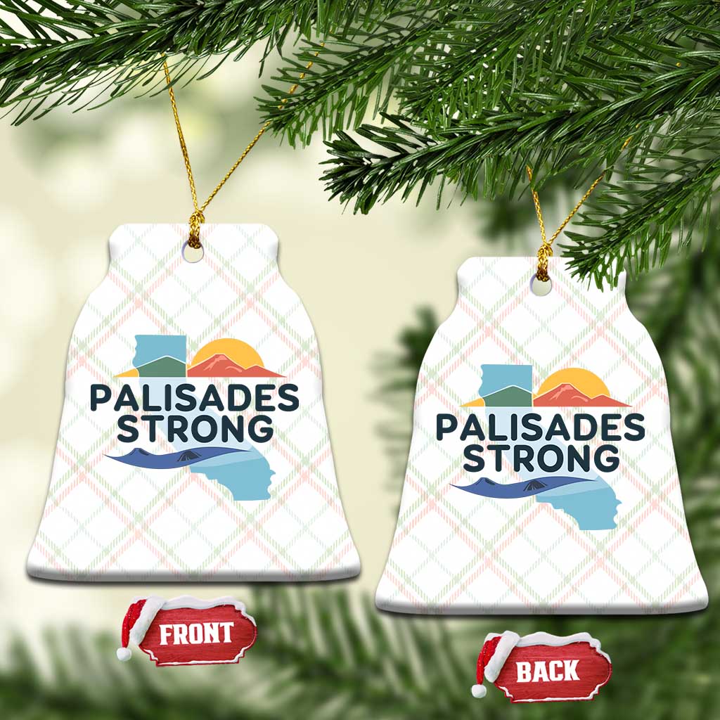 Palisades Strong Ceramic Ornament Support California LA Relief - Wonder Print Shop