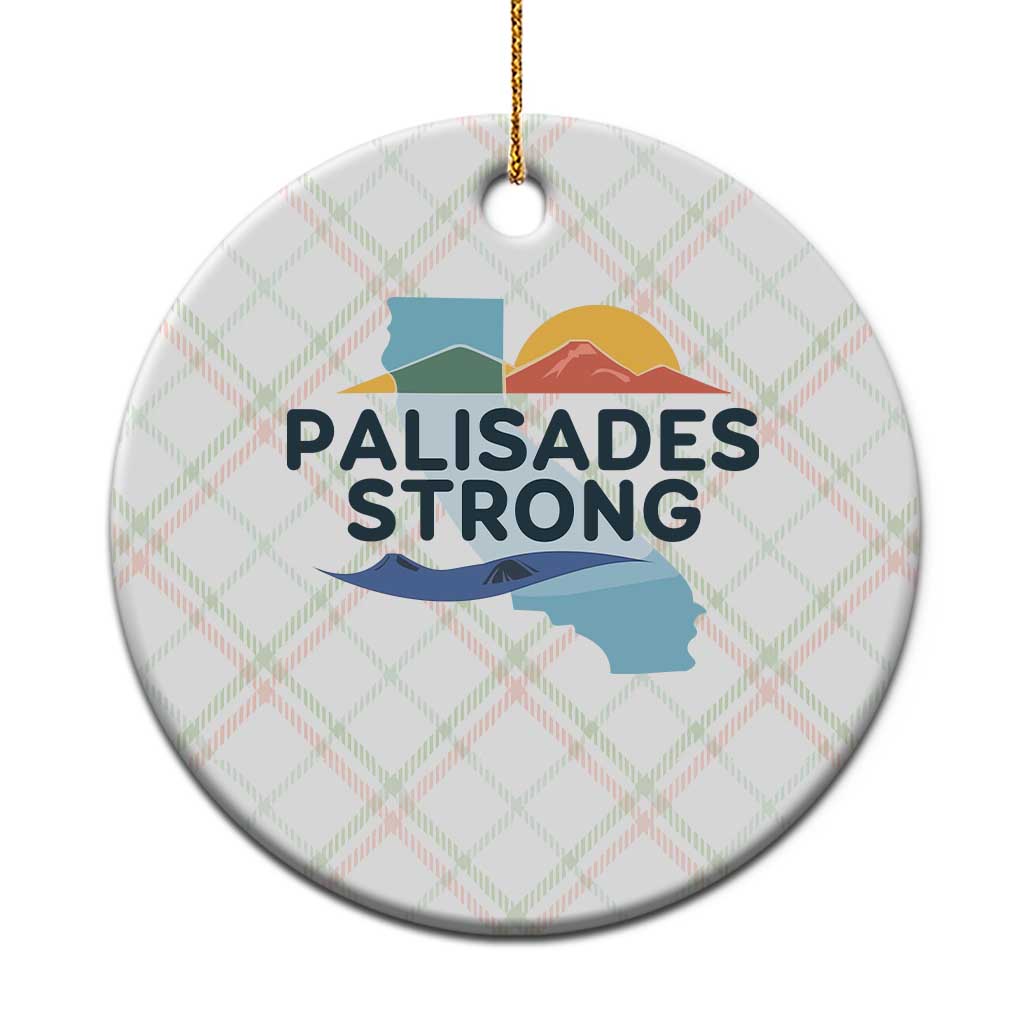 Palisades Strong Ceramic Ornament Support California LA Relief - Wonder Print Shop