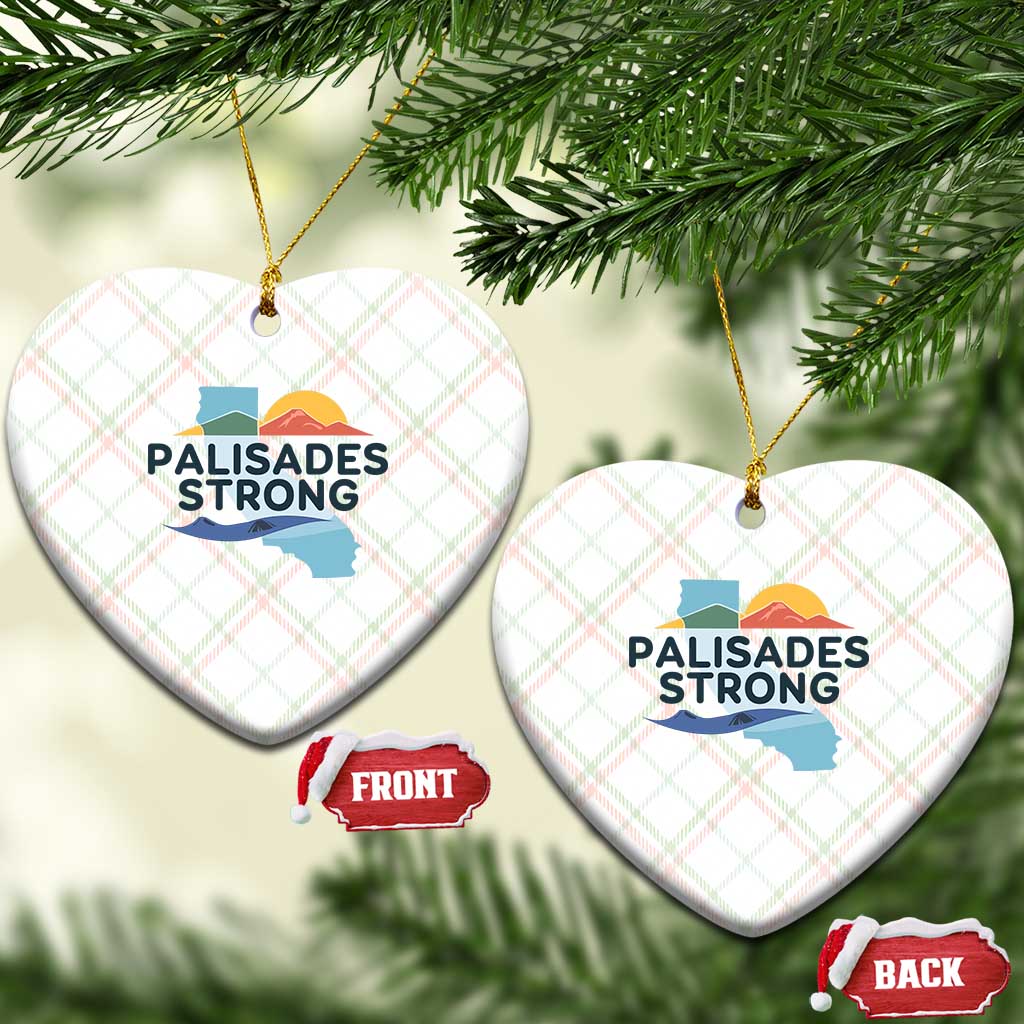 Palisades Strong Ceramic Ornament Support California LA Relief - Wonder Print Shop