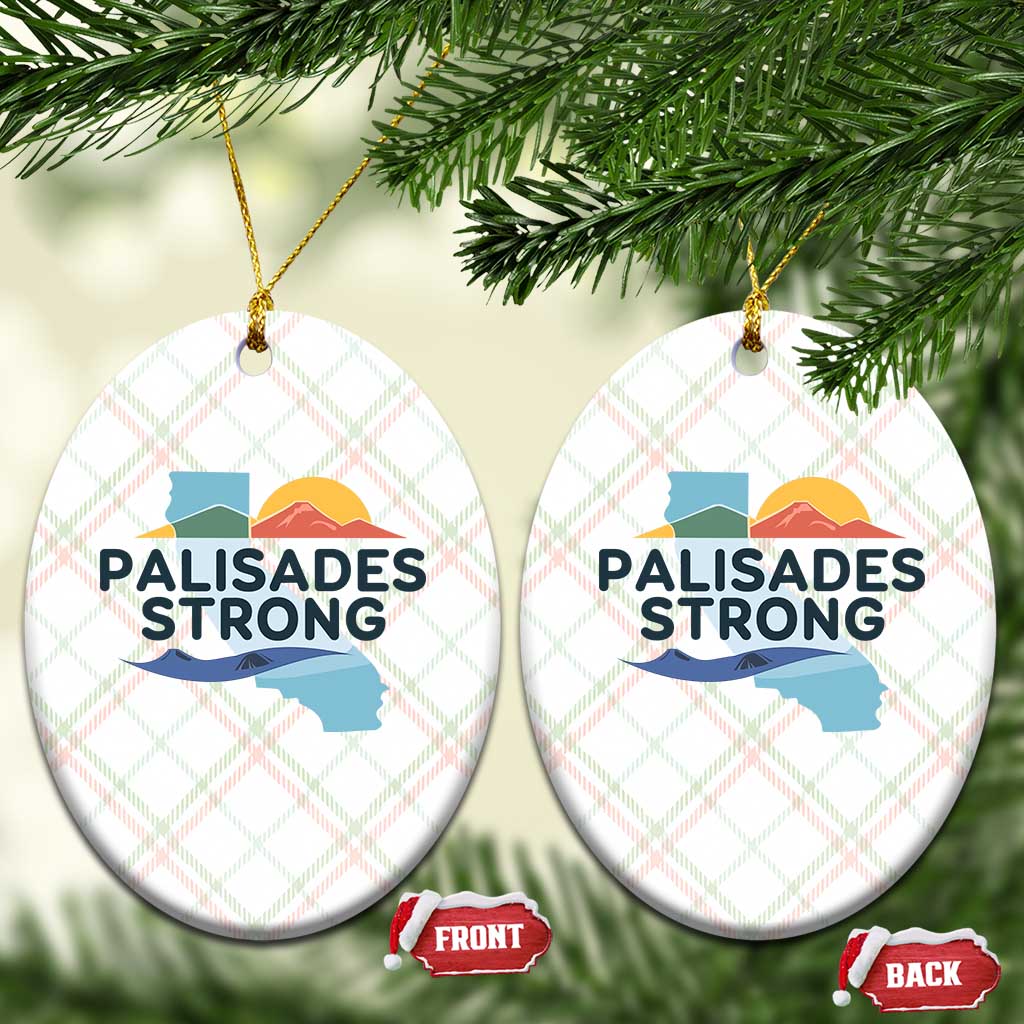 Palisades Strong Ceramic Ornament Support California LA Relief - Wonder Print Shop