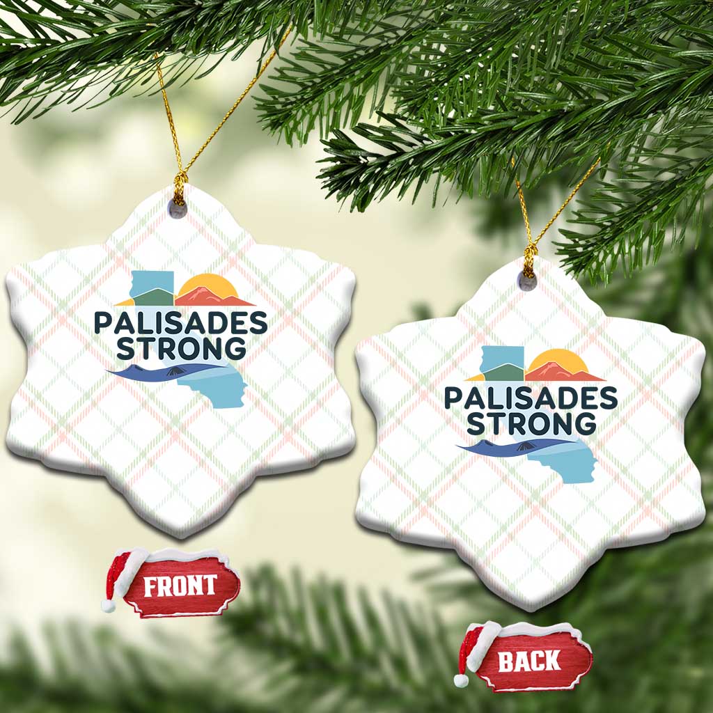 Palisades Strong Ceramic Ornament Support California LA Relief - Wonder Print Shop