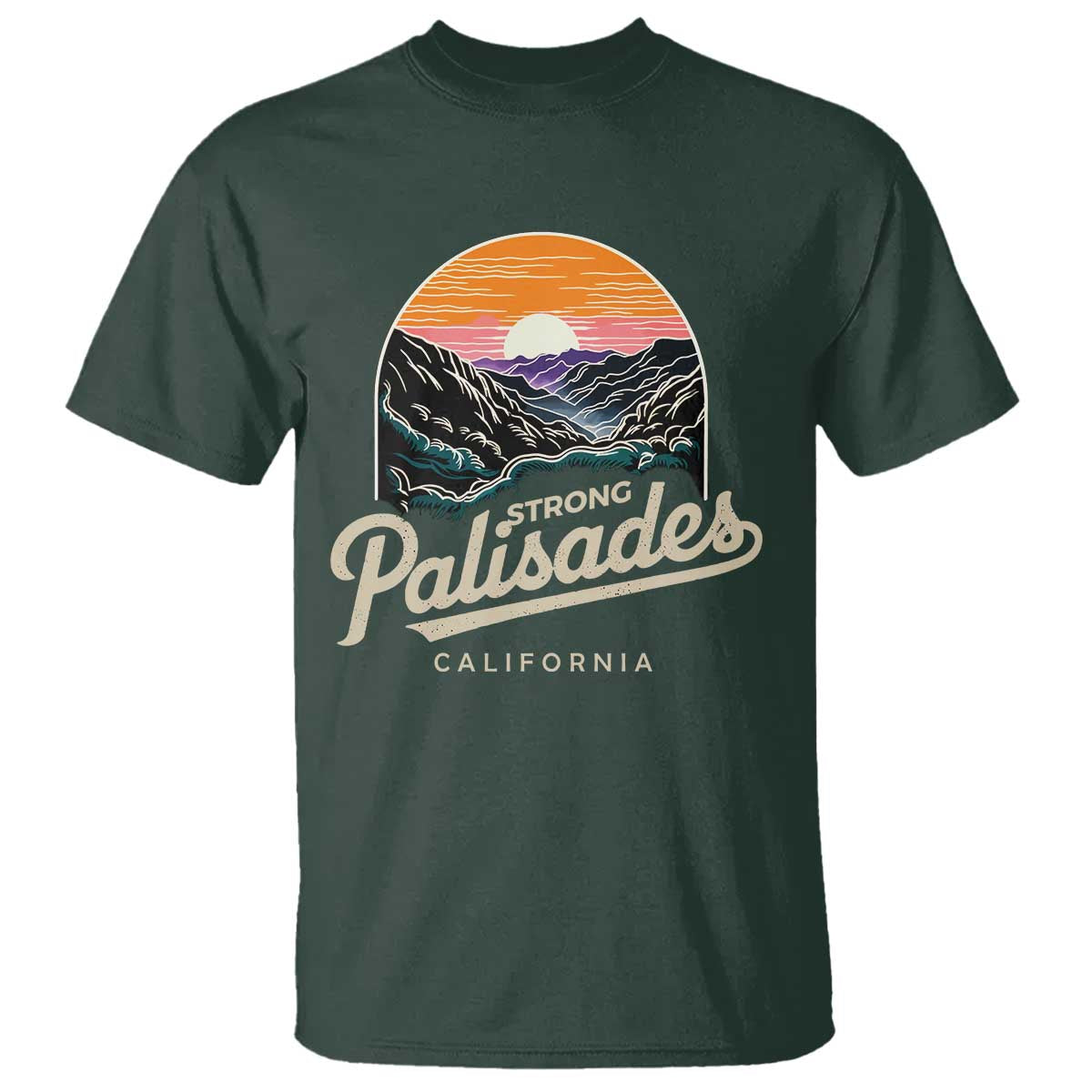 Palisades Strong T Shirt Support California LA Relief Vintage