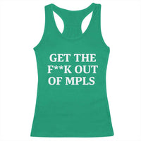 Get The F Out of Minneapolis Racerback Tank Top Bold Statement Outrage and Resistance Protest - Wonder Print Shop