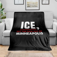 Ice Get The F Out of Minneapolis Throw Blanket Red and White Statement Justice and Resistance Protest