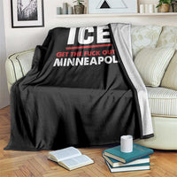 Ice Get The F Out of Minneapolis Throw Blanket Red and White Statement Justice and Resistance Protest