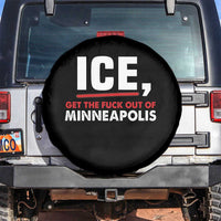 Ice Get The F Out of Minneapolis Spare Tire Cover Red and White Statement Justice and Resistance Protest