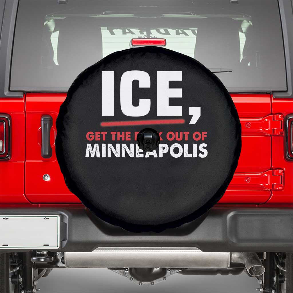 Ice Get The F Out of Minneapolis Spare Tire Cover Red and White Statement Justice and Resistance Protest