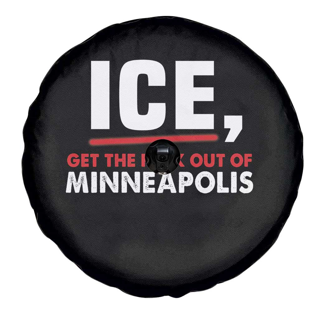 Ice Get The F Out of Minneapolis Spare Tire Cover Red and White Statement Justice and Resistance Protest
