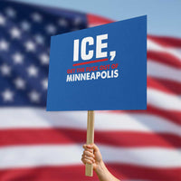 Ice Get The F Out of Minneapolis Protest Sign Red and White Statement Justice and Resistance Protest