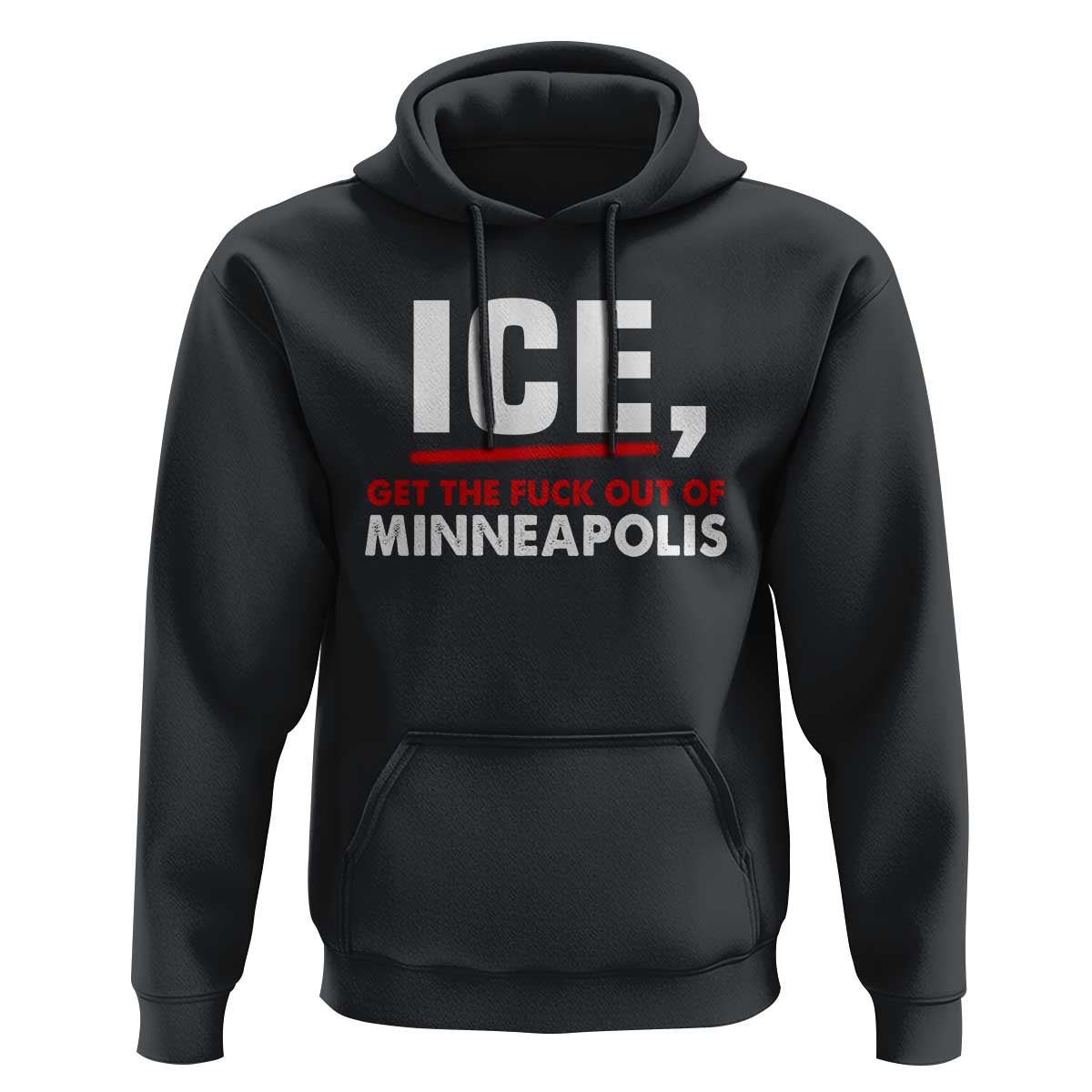 Ice Get The F Out of Minneapolis Hoodie Red and White Statement Justice and Resistance Protest - Wonder Print Shop