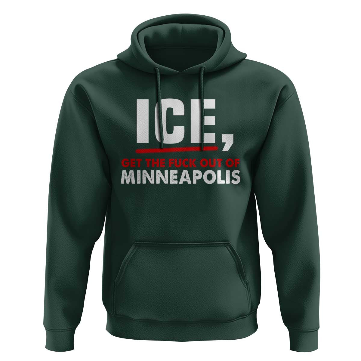 Ice Get The F Out of Minneapolis Hoodie Red and White Statement Justice and Resistance Protest - Wonder Print Shop
