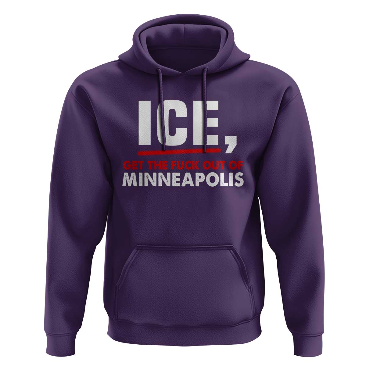 Ice Get The F Out of Minneapolis Hoodie Red and White Statement Justice and Resistance Protest - Wonder Print Shop