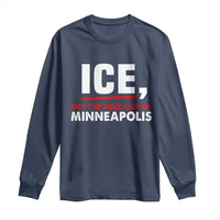 Ice Get The F Out of Minneapolis Long Sleeve Shirt Red and White Statement Justice and Resistance Protest - Wonder Print Shop
