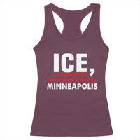 Ice Get The F Out of Minneapolis Racerback Tank Top Red and White Statement Justice and Resistance Protest - Wonder Print Shop