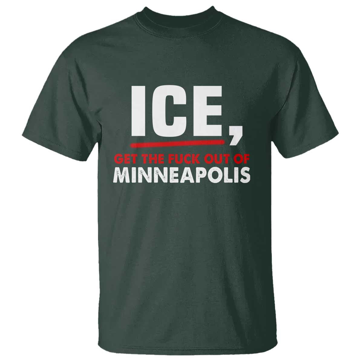 Ice Get The F Out of Minneapolis T Shirt Red and White Statement Justice and Resistance Protest - Wonder Print Shop