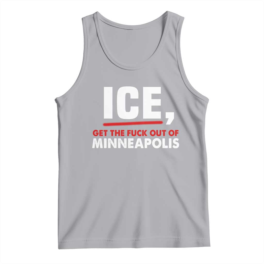 Ice Get The F Out of Minneapolis Tank Top Red and White Statement Justice and Resistance Protest - Wonder Print Shop