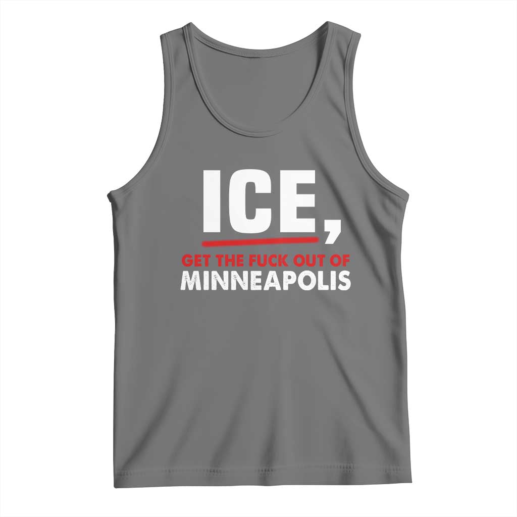 Ice Get The F Out of Minneapolis Tank Top Red and White Statement Justice and Resistance Protest - Wonder Print Shop
