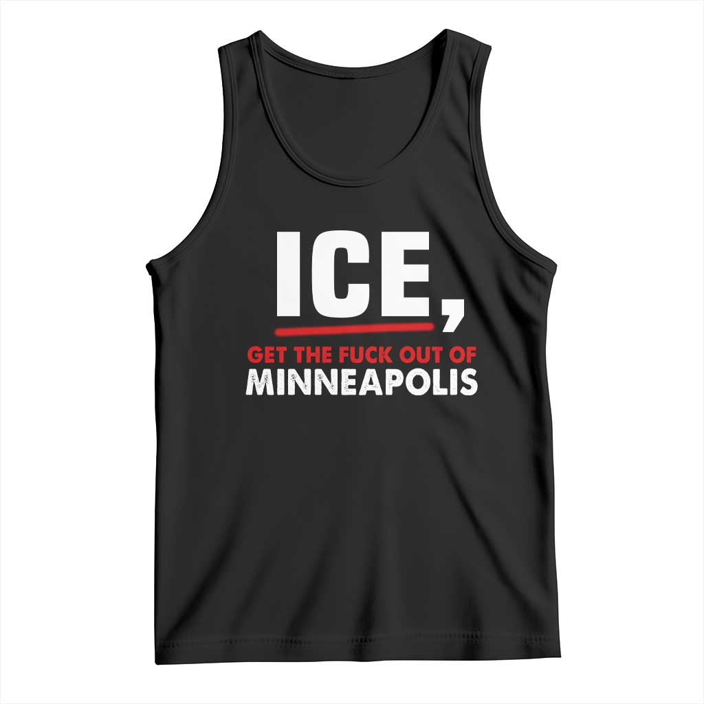 Ice Get The F Out of Minneapolis Tank Top Red and White Statement Justice and Resistance Protest - Wonder Print Shop