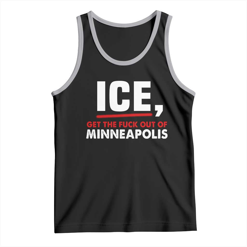 Ice Get The F Out of Minneapolis Tank Top Red and White Statement Justice and Resistance Protest - Wonder Print Shop