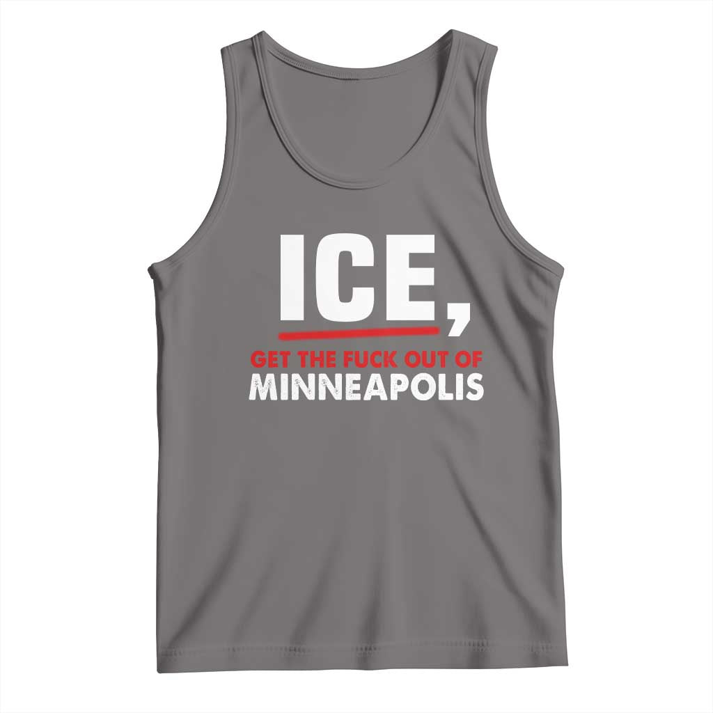 Ice Get The F Out of Minneapolis Tank Top Red and White Statement Justice and Resistance Protest - Wonder Print Shop