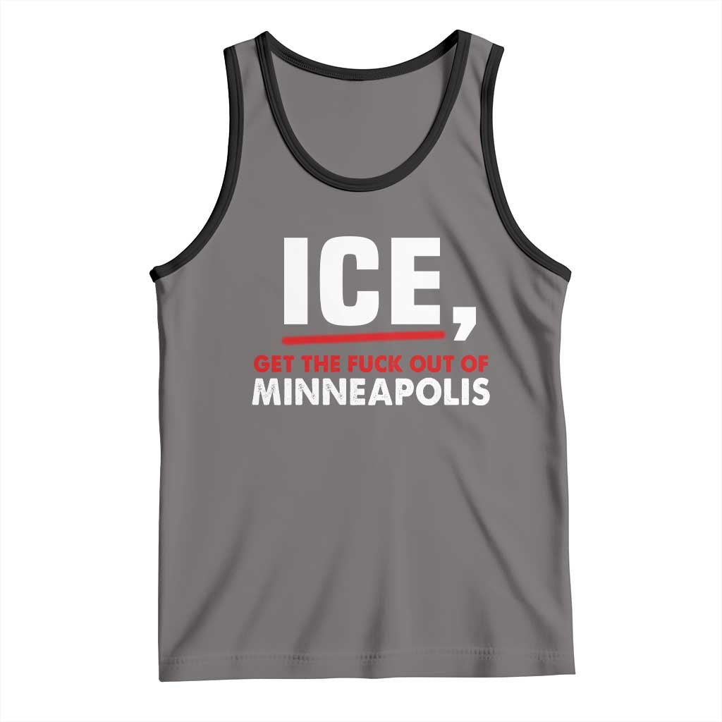 Ice Get The F Out of Minneapolis Tank Top Red and White Statement Justice and Resistance Protest - Wonder Print Shop