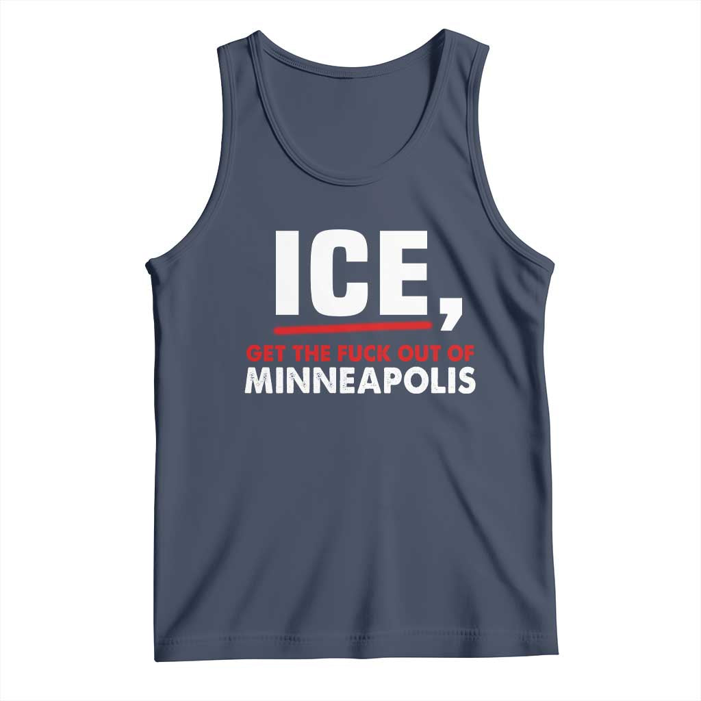 Ice Get The F Out of Minneapolis Tank Top Red and White Statement Justice and Resistance Protest - Wonder Print Shop