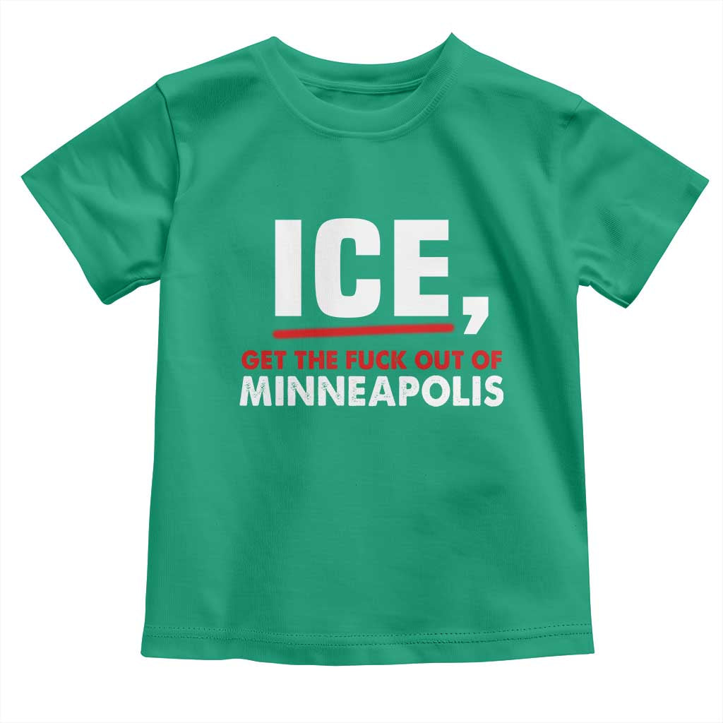 Ice Get The F Out of Minneapolis Toddler T Shirt Red and White Statement Justice and Resistance Protest - Wonder Print Shop