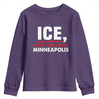 Ice Get The F Out of Minneapolis Youth Sweatshirt Red and White Statement Justice and Resistance Protest - Wonder Print Shop