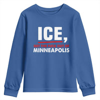 Ice Get The F Out of Minneapolis Youth Sweatshirt Red and White Statement Justice and Resistance Protest - Wonder Print Shop