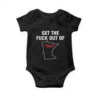 Get The F Out of Minnesota Protest Baby Onesie State Map Minneapolis Jan 8 2026 Justice Protest - Wonder Print Shop