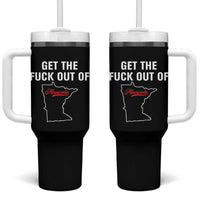 Get The F Out of Minnesota Protest Tumbler With Handle State Map Minneapolis Jan 8 2026 Justice Protest