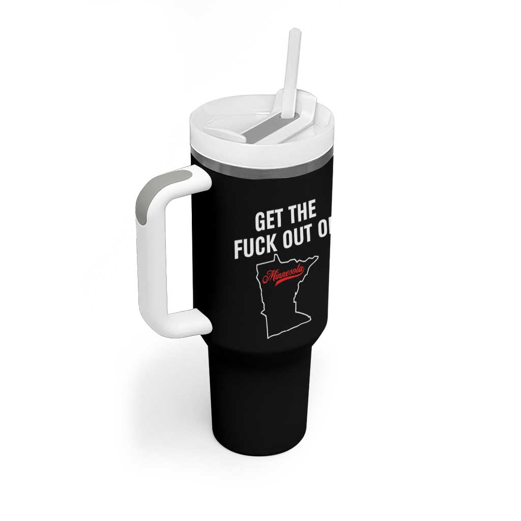 Get The F Out of Minnesota Protest Tumbler With Handle State Map Minneapolis Jan 8 2026 Justice Protest