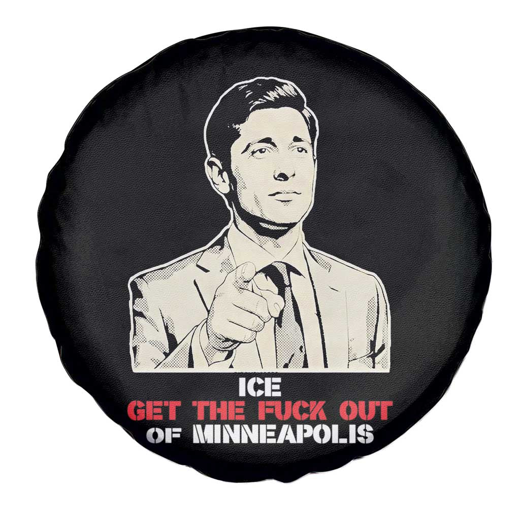 Get The F Out of Minneapolis Spare Tire Cover Mayor Jacob Saying Civil Resistance