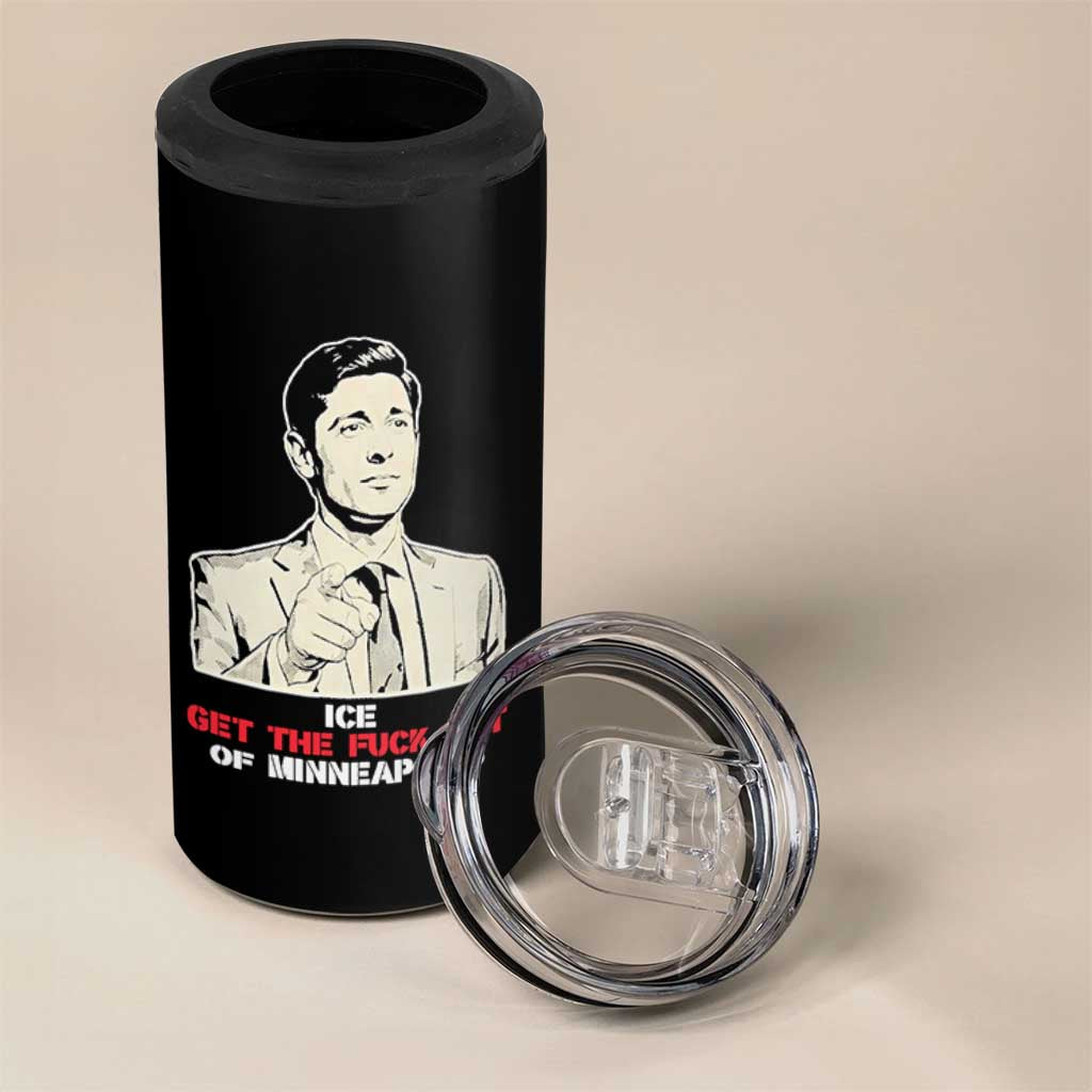 Get The F Out of Minneapolis 4 in 1 Can Cooler Tumbler Mayor Jacob Saying Civil Resistance