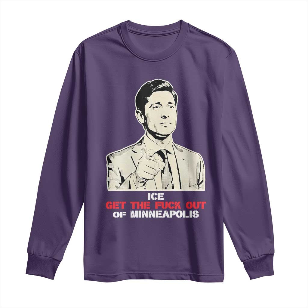 Get The F Out of Minneapolis Long Sleeve Shirt Mayor Jacob Saying Civil Resistance