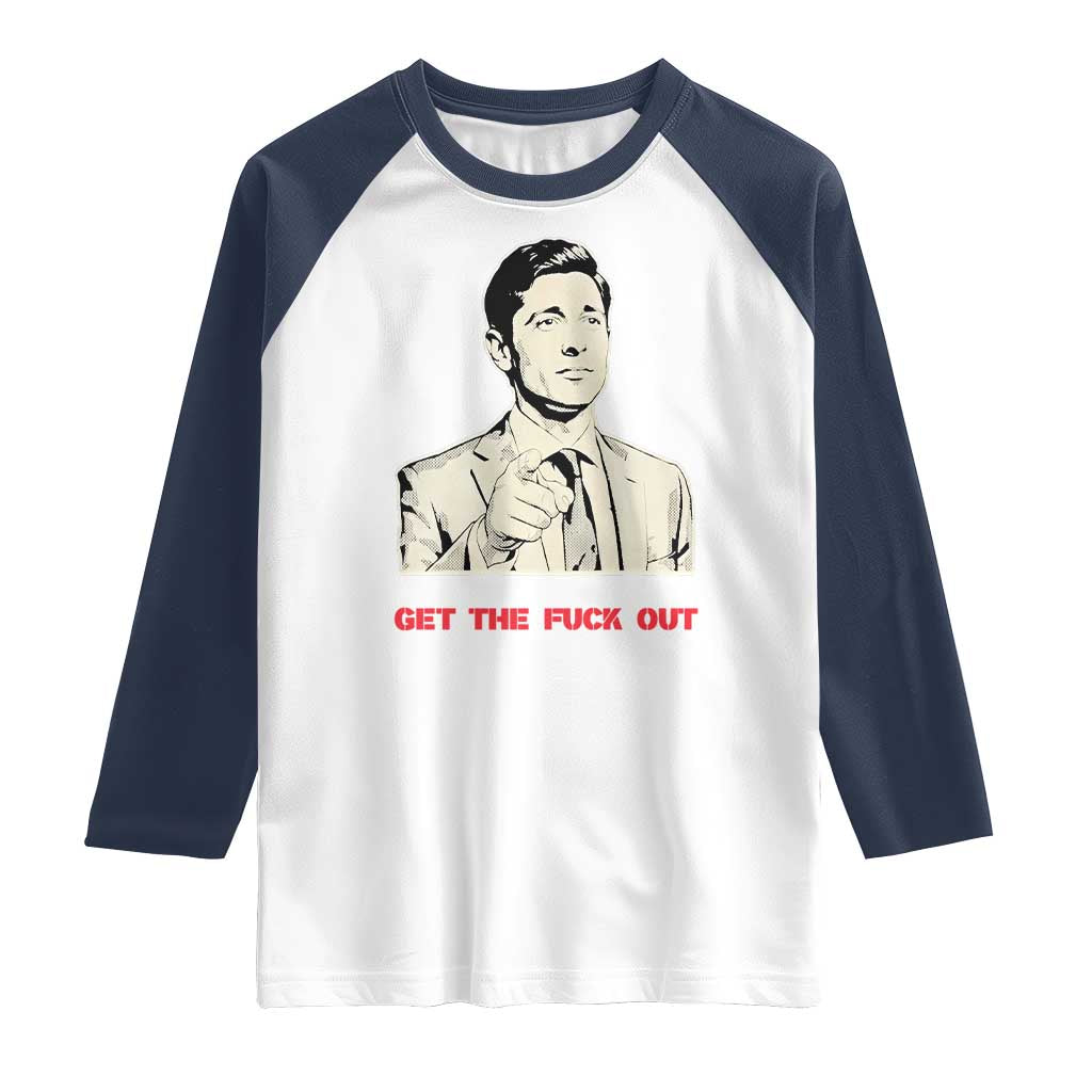 Get The F Out of Minneapolis Raglan Shirt Mayor Jacob Saying Civil Resistance