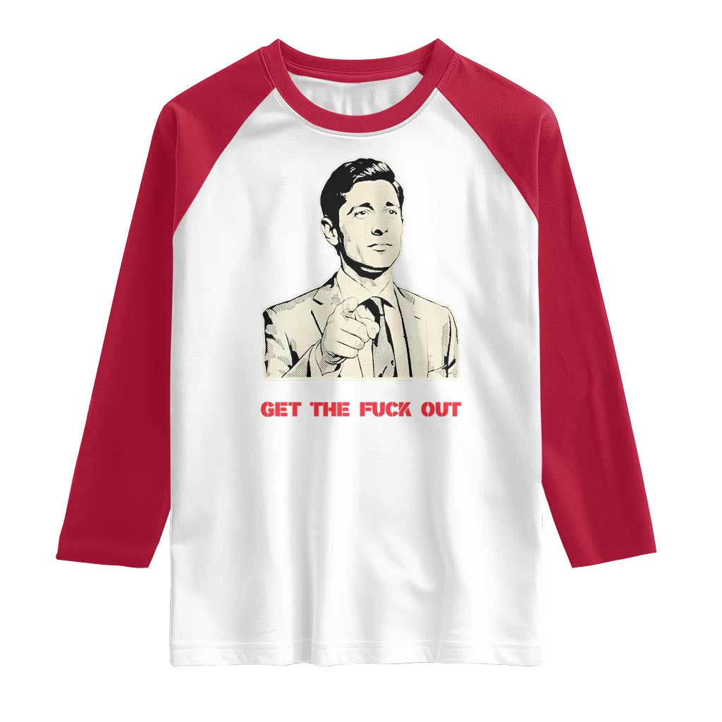 Get The F Out of Minneapolis Raglan Shirt Mayor Jacob Saying Civil Resistance