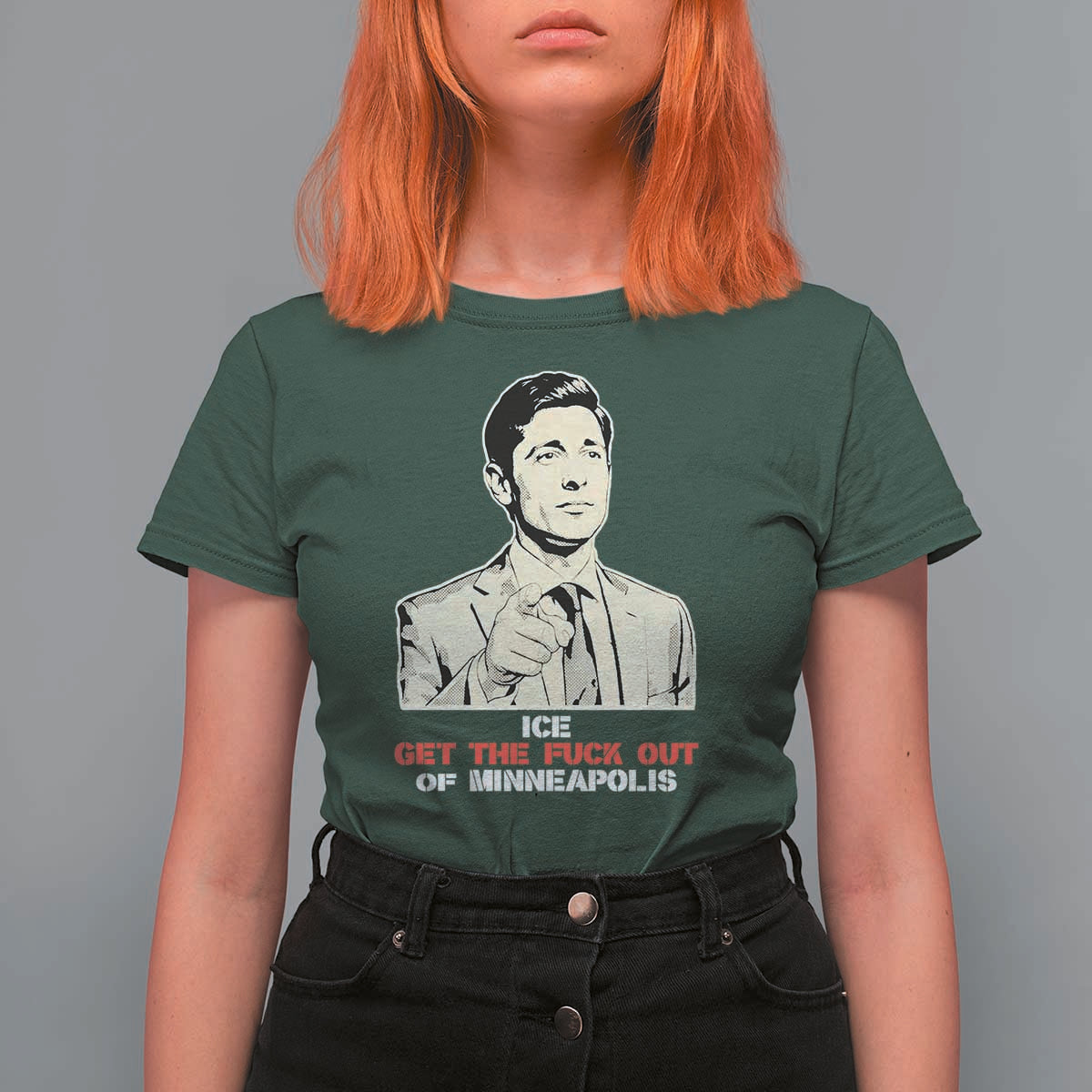 Get The F Out of Minneapolis T Shirt For Women Mayor Jacob Saying Civil Resistance