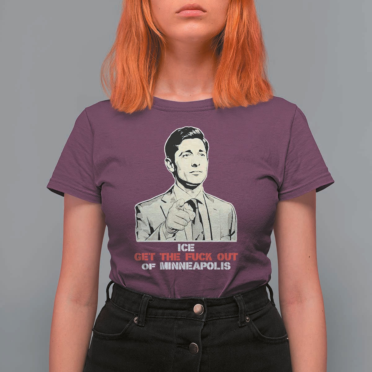 Get The F Out of Minneapolis T Shirt For Women Mayor Jacob Saying Civil Resistance