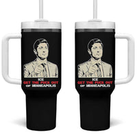 Get The F Out of Minneapolis Tumbler With Handle Mayor Jacob Saying Civil Resistance