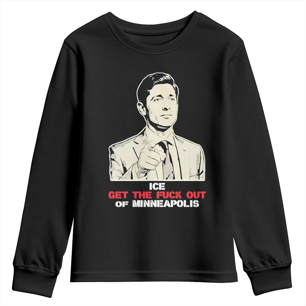 Get The F Out of Minneapolis Youth Sweatshirt Mayor Jacob Saying Civil Resistance